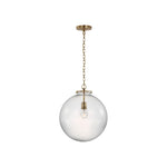 Katie Large Globe Pendant LIGHTING - pendant Visual Comfort Hand-Rubbed Antique Brass Seeded Glass