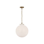 Katie Large Globe Pendant LIGHTING - pendant Visual Comfort Hand-Rubbed Antique Brass White Glass