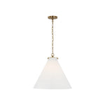 Katie Large Conical Pendant LIGHTING - pendant Visual Comfort Hand-Rubbed Antique Brass White Glass