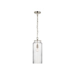 Katie Large Cylinder Pendant LIGHTING - pendant Visual Comfort Polished Nickel Clear Glass