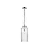 Katie Large Cylinder Pendant LIGHTING - pendant Visual Comfort Polished Nickel Clear Glass