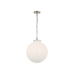 Katie Large Globe Pendant LIGHTING - pendant Visual Comfort Polished Nickel White Glass