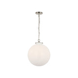 Katie Large Globe Pendant LIGHTING - pendant Visual Comfort Polished Nickel White Glass