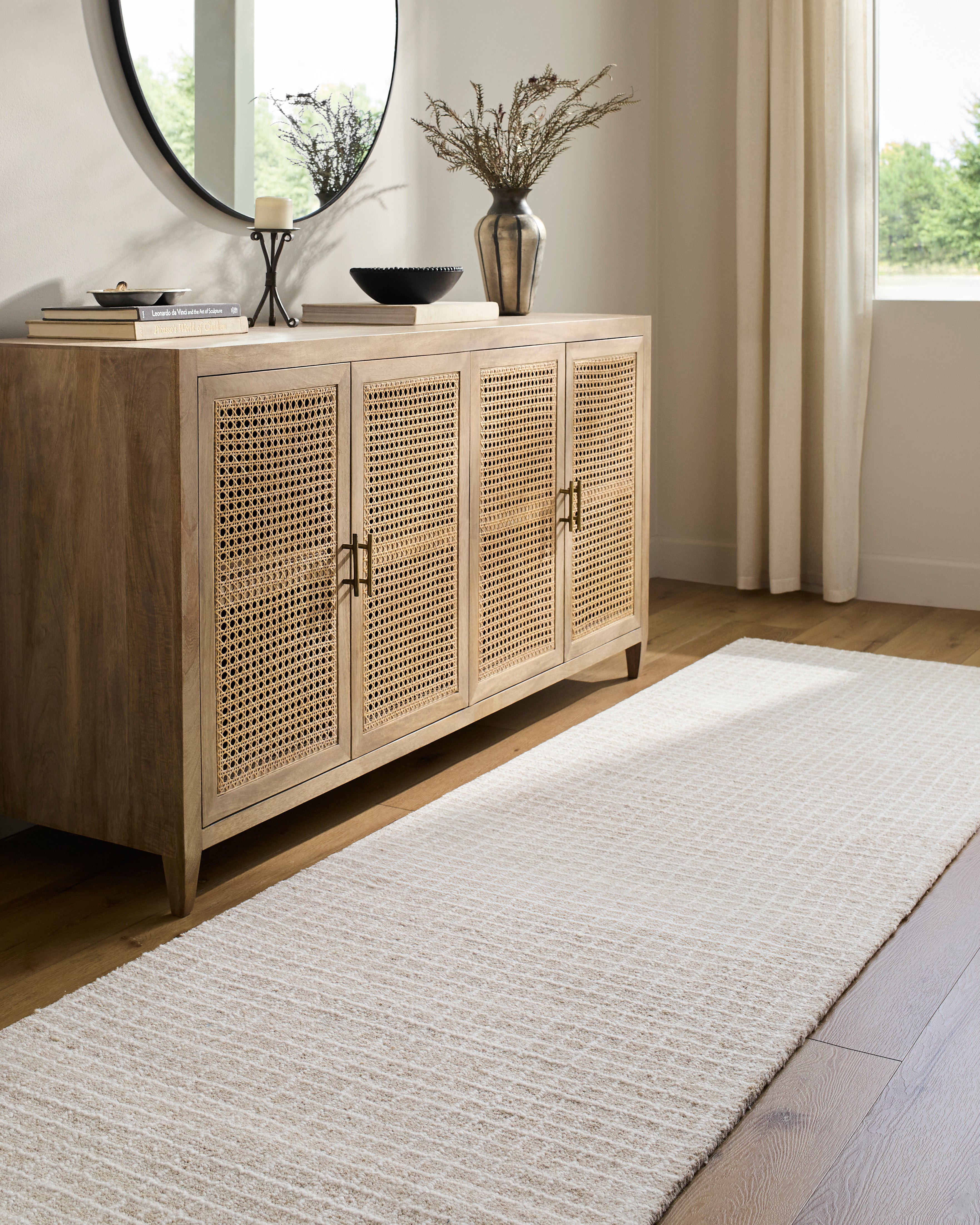 Andy Natural Gridwork Rug RUGS - wool Surya