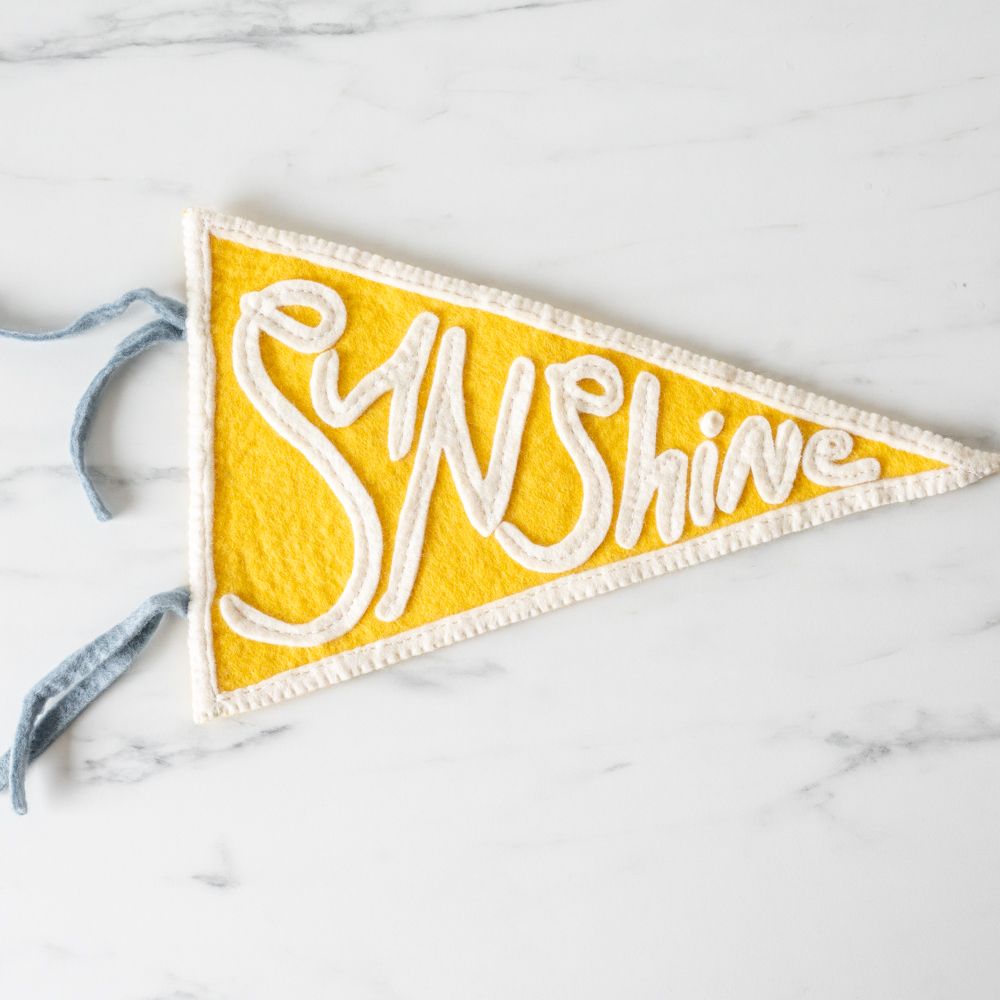 Felt Pennant Flag FINNBIRD - wall hanging Global Goods Partners (Faire) Sunshine