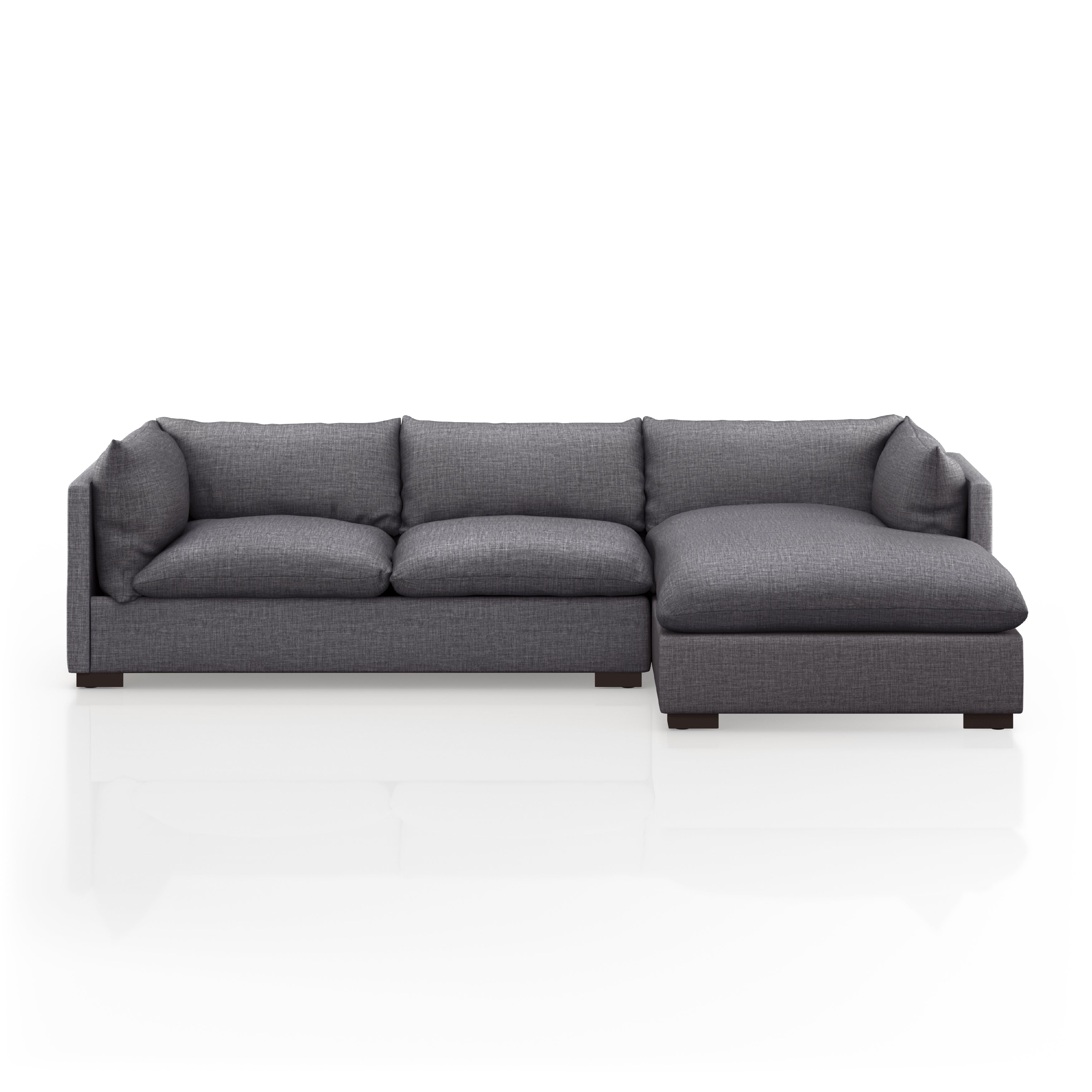 Walden 2 Piece Sectional - Charcoal 2 - FURNITURE - sectional Four Hands Right 112"