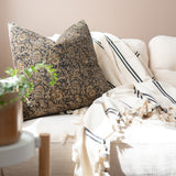 Aja Floral Pillow Cover 00-1 - PILLOWS - block print - neutral Rug & Weave Pillows