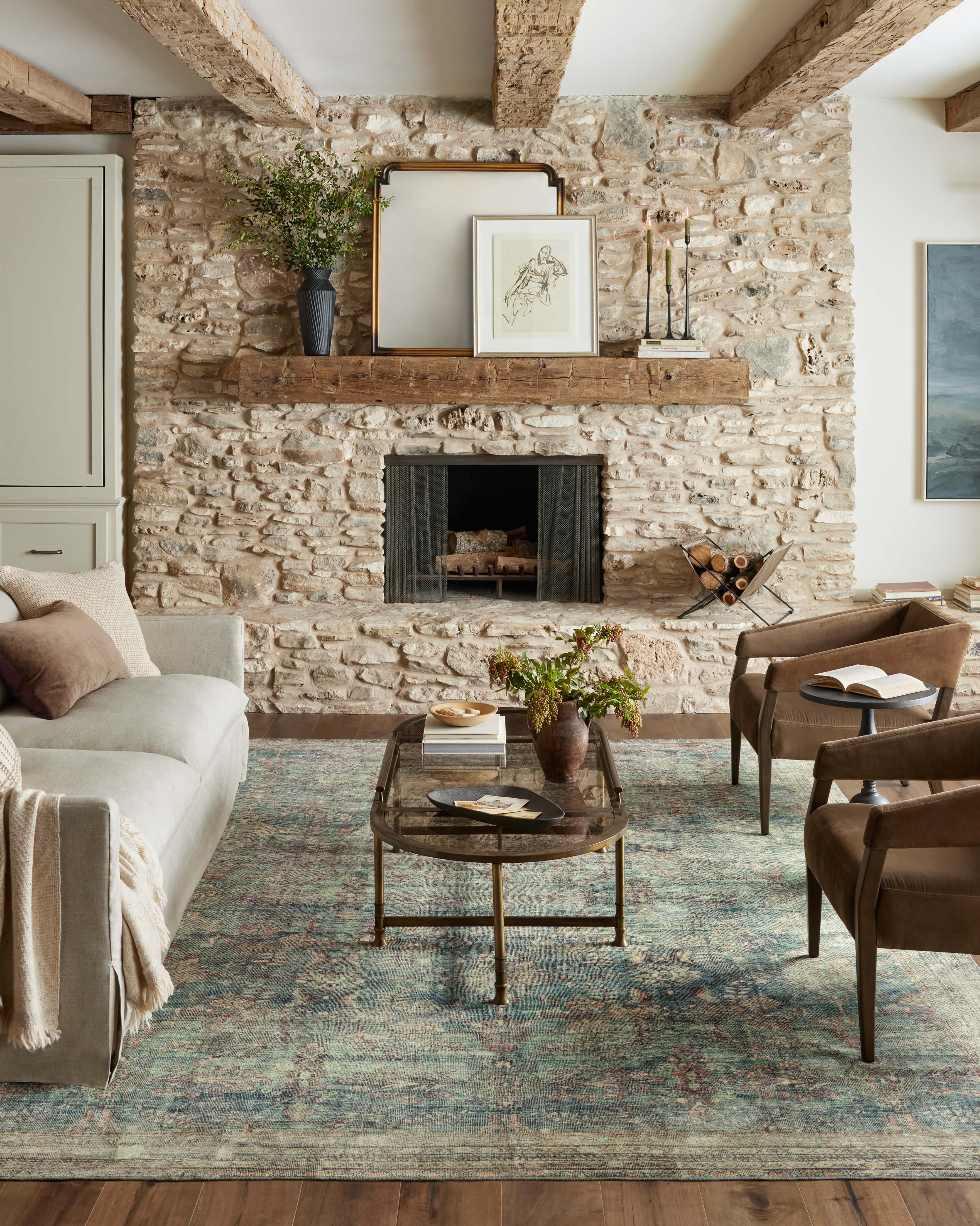 Magnolia Home by Joanna Gaines x Loloi Banks Ocean / Spice Rug 1 - RUGS - patterned Loloi