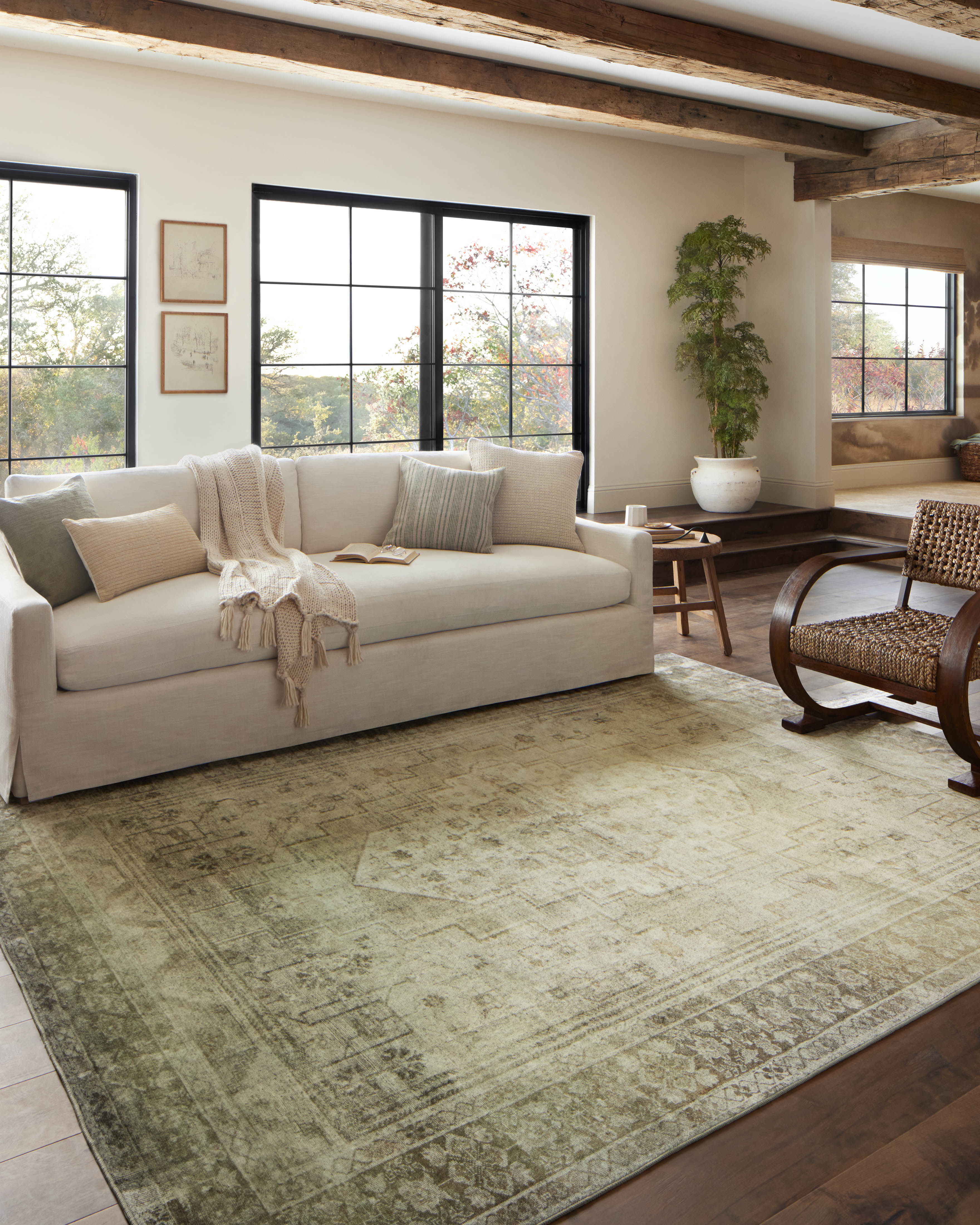 Magnolia Home by Joanna Gaines x Loloi Banks Natural / Granite Rug 1 - RUGS - patterned Loloi