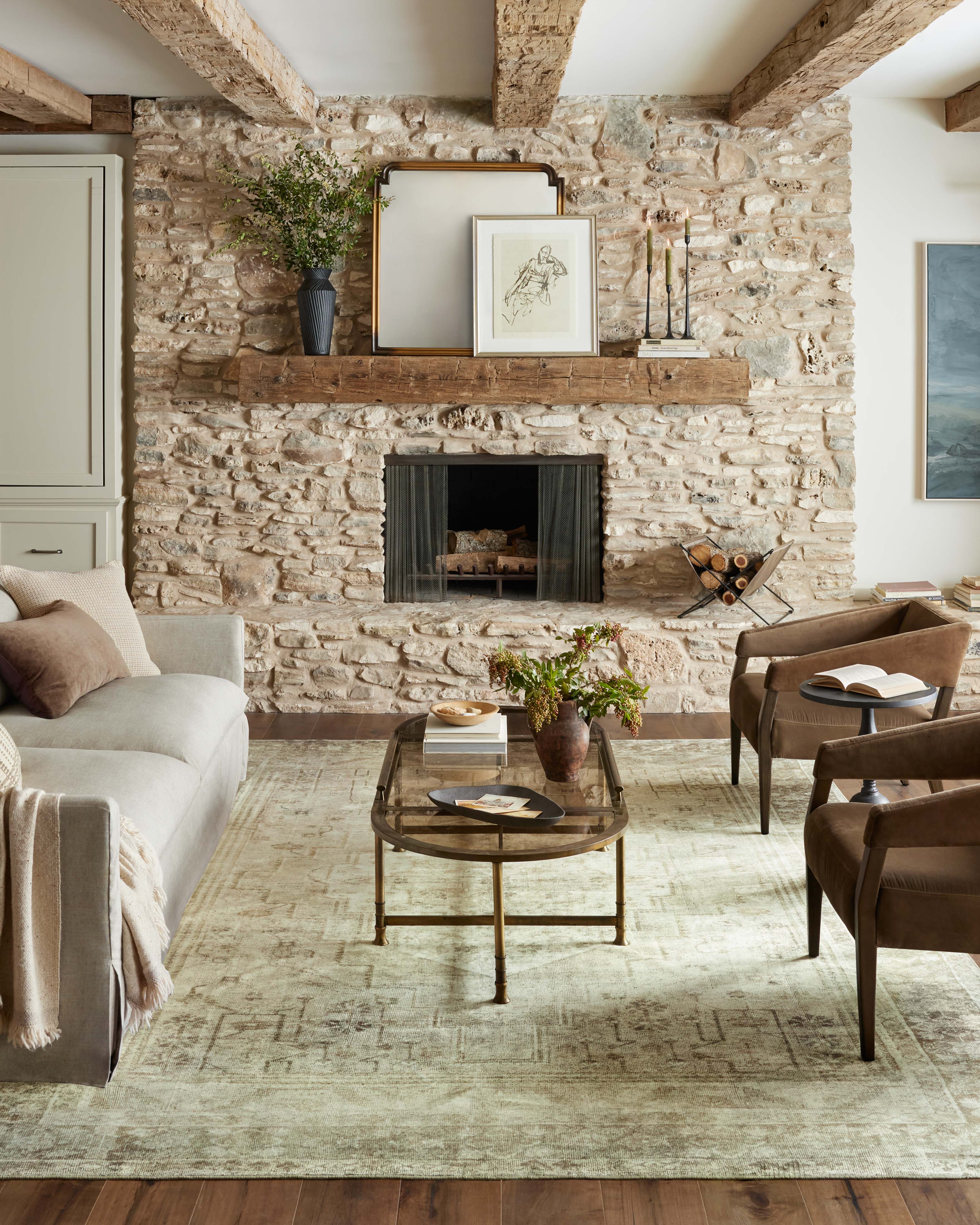 Magnolia Home by Joanna Gaines x Loloi Banks Natural / Granite Rug 1 - RUGS - patterned Loloi