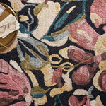 Loloi Belladonna Black / Berry Rug 0-RUGS-wool rugs Loloi