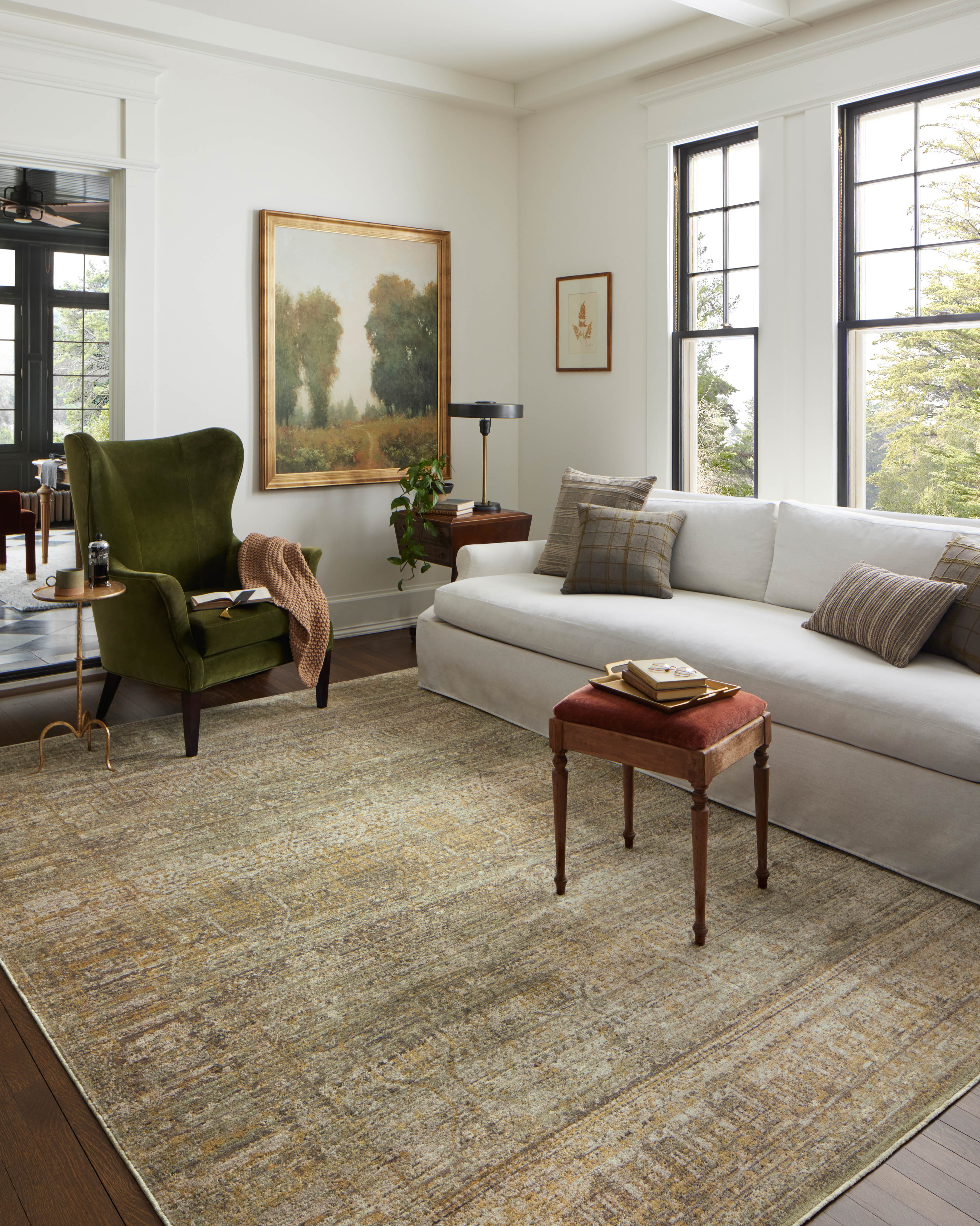 Jean Stoffer x Loloi Bradbury Dove / Gold Rug 0-patterned rugs Loloi