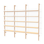 Gus* Modern Branch 3 - Shelving Unit 19 - FURNITURE - office storage Gus Blonde Uprights White Brackets Blonde Shelves