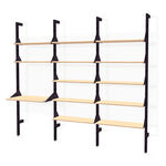 Gus* Modern Branch 3 - Desk Shelving Unit 19 - FURNITURE - office storage Gus Black Uprights Black Brackets Blonde Shelves