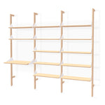 Gus* Modern Branch 3 - Desk Shelving Unit 19 - FURNITURE - office storage Gus Blonde Uprights White Brackets Blonde Shelves