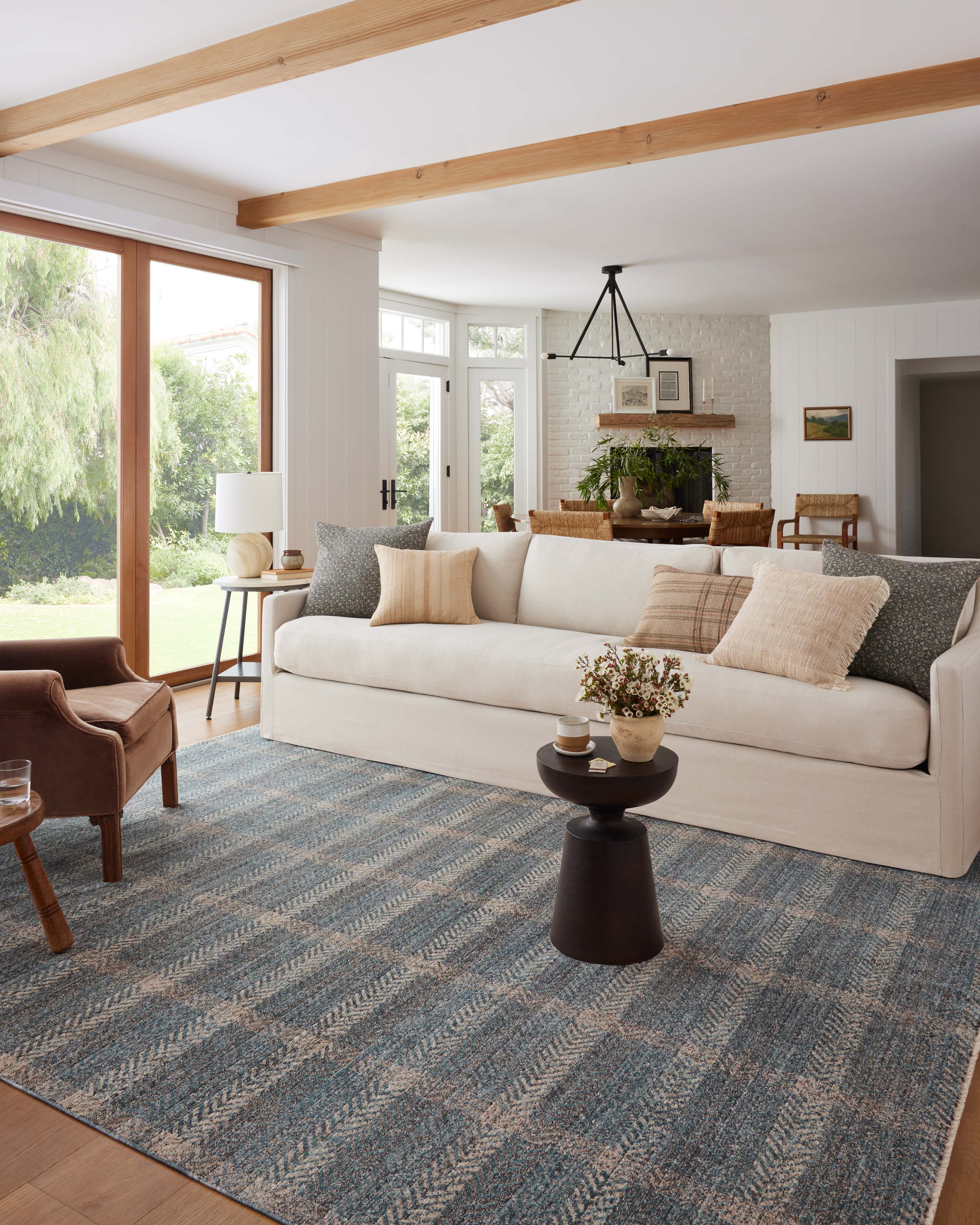 OVERSTOCK ITEM - Angela Rose x Loloi Ember Blue / Beige Rug - 5'-3" x 7'-6" RUGS - floor model Loloi