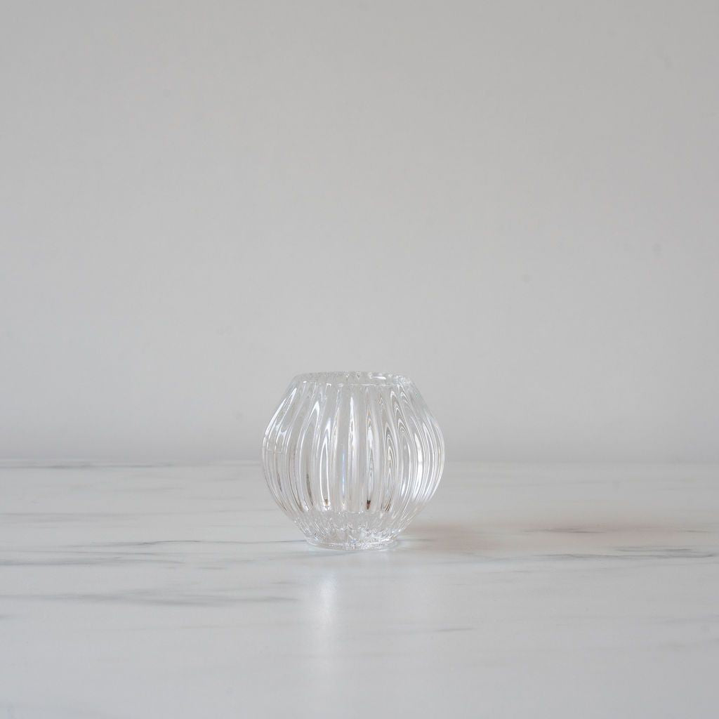 Ridged Glass Taper/Votive Holder candle holder Abbott Collection Clear Glass