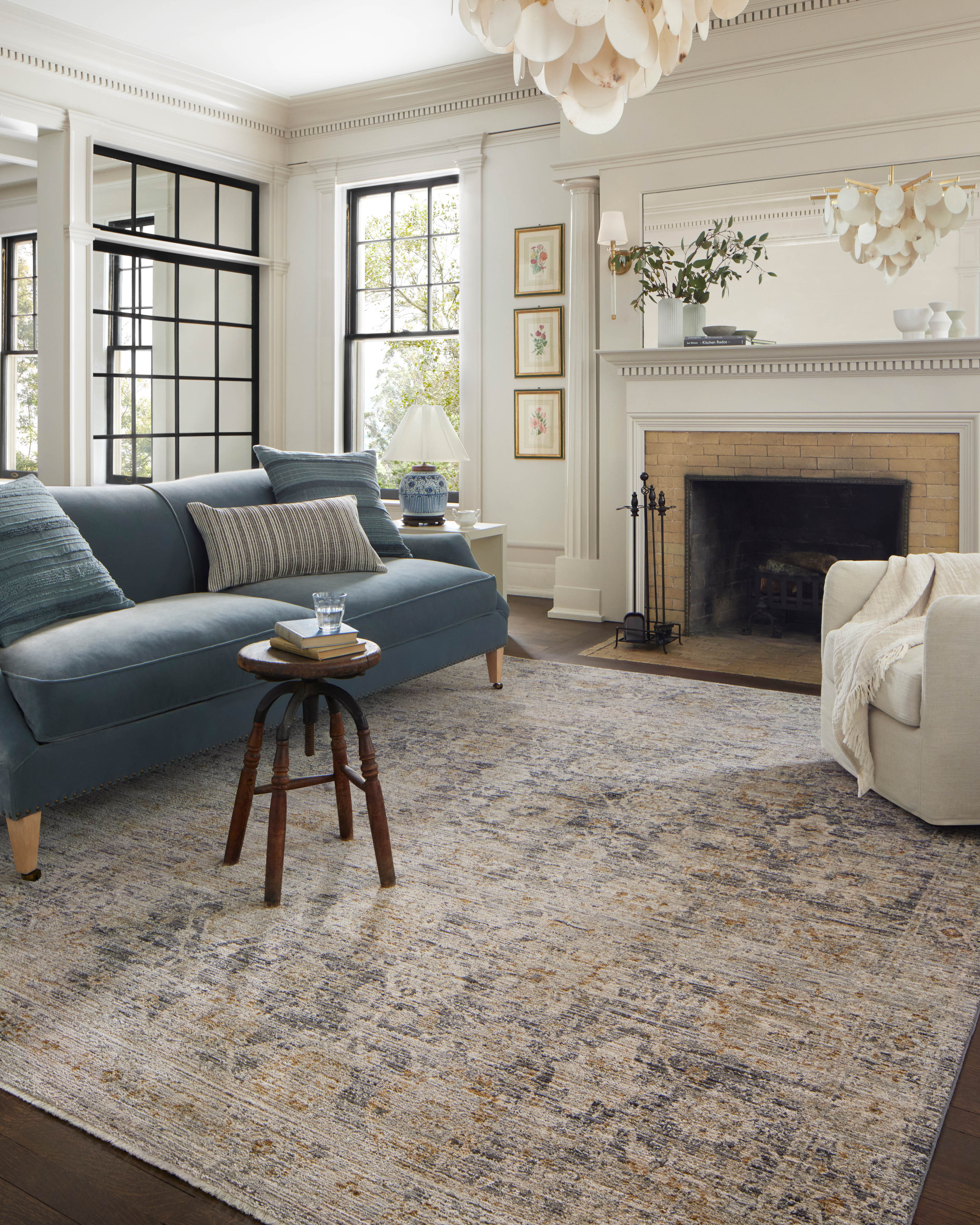 Jean Stoffer x Loloi Katherine Charcoal / Gold Rug 0-patterned rugs Loloi