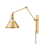 METAL NO.2 Plug-In Wall Sconce by Mark D. Sikes LIGHTING - sconce Hudson Valley Lighting Aged Brass