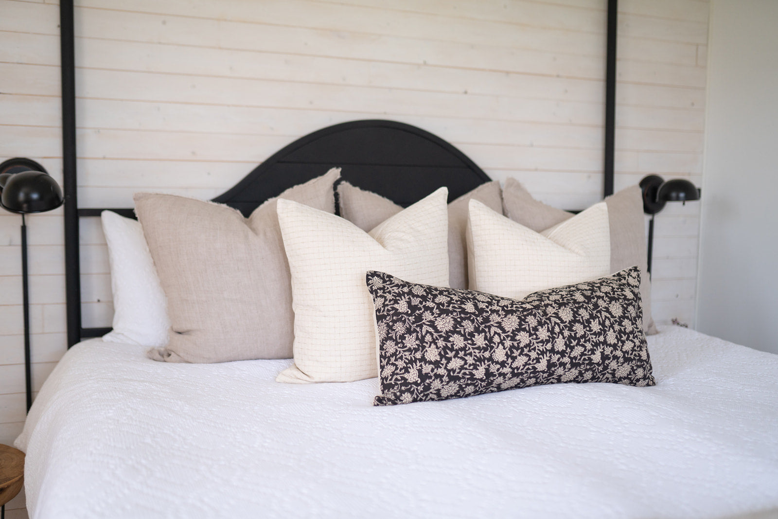 Mica Long Lumbar Pillow Cover 1 - PILLOWS - block print - neutral Rug & Weave Pillows