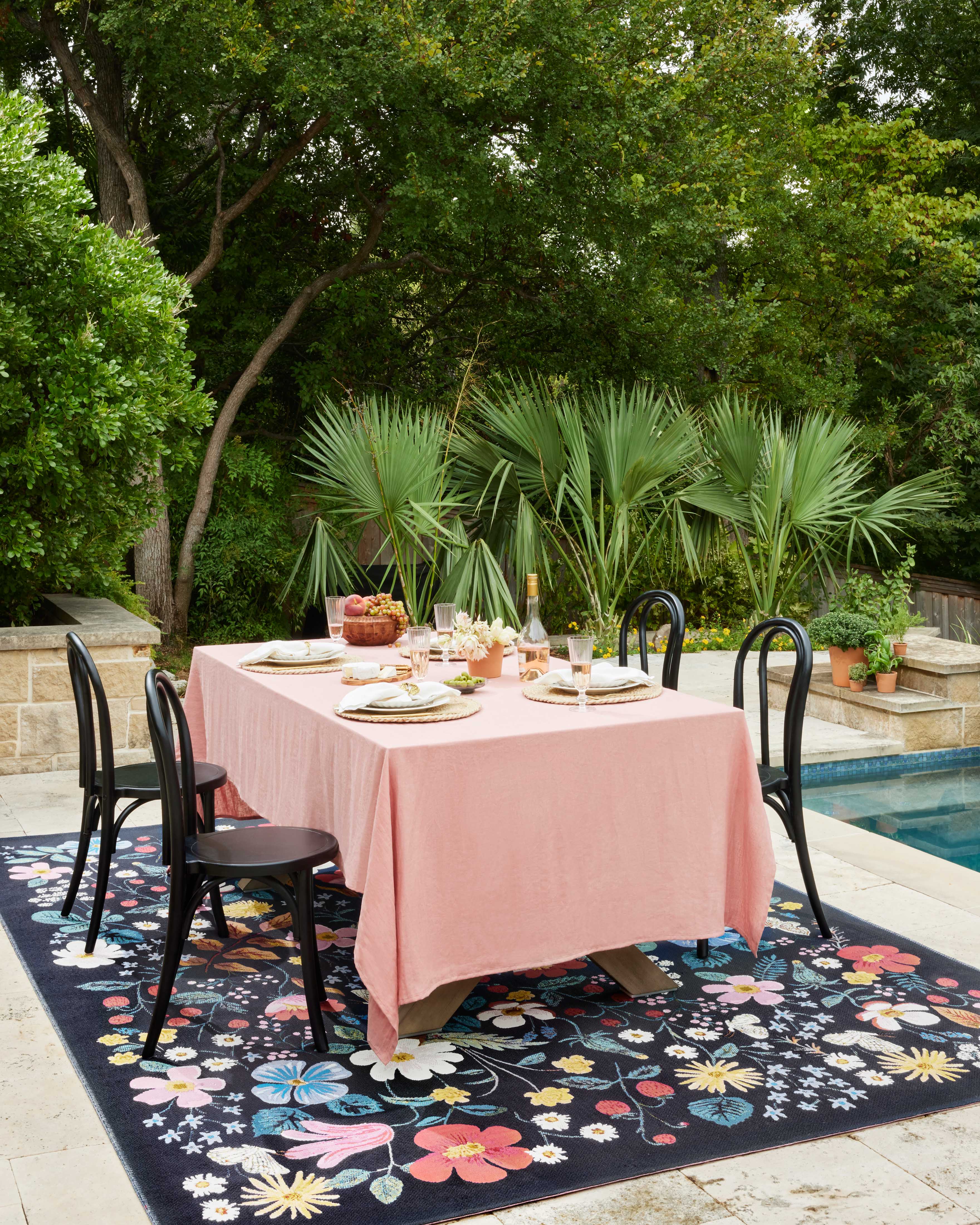 Rifle Paper Co. x Loloi Perennial Strawberry Fields Black Rug 5-Rugs - indoor/outdoor Loloi