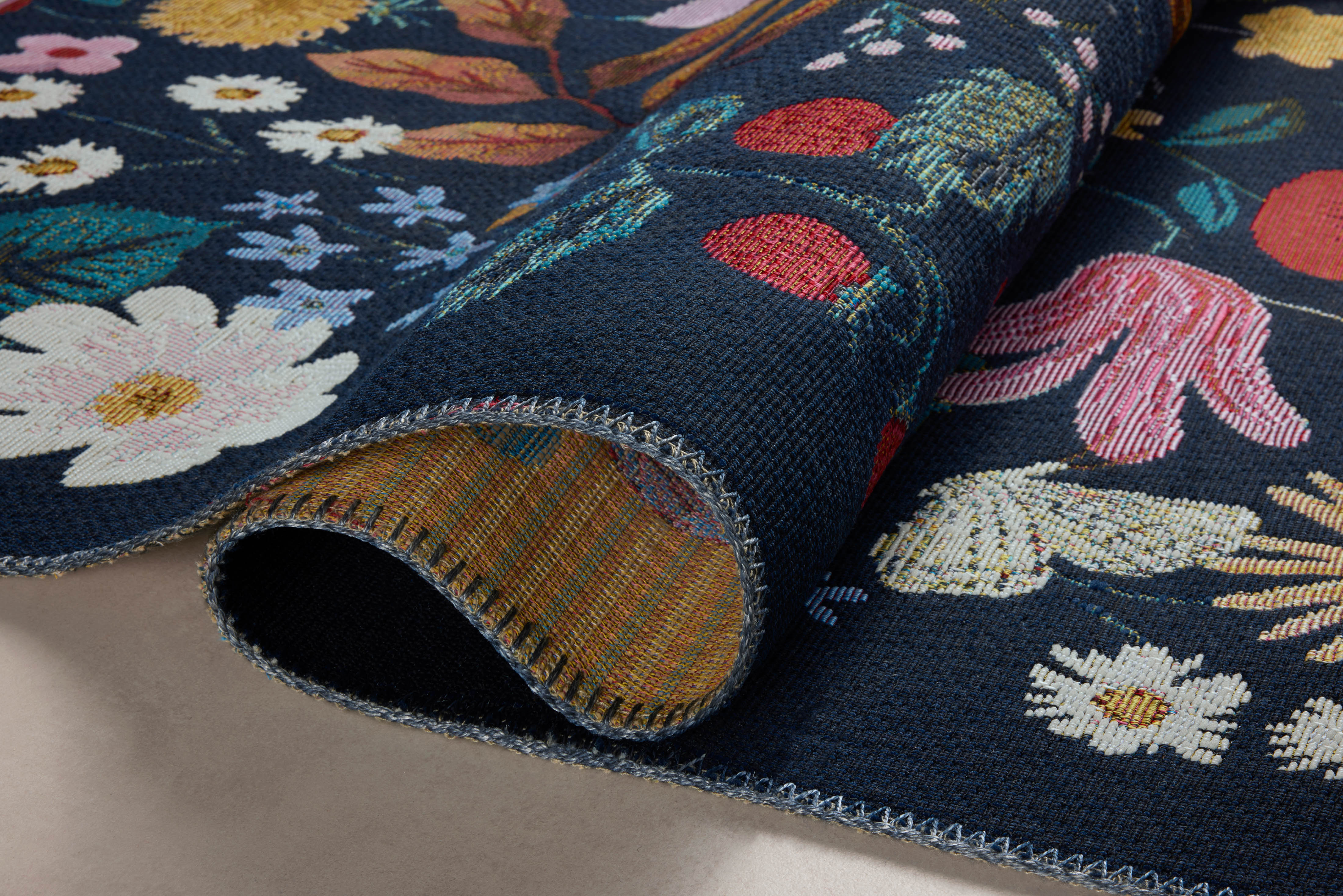 Rifle Paper Co. x Loloi Perennial Strawberry Fields Black Rug 5-Rugs - indoor/outdoor Loloi