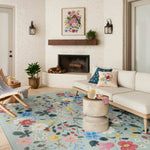 Rifle Paper Co. x Loloi Perennial Strawberry Fields Mint Rug 5-Rugs - indoor/outdoor Loloi
