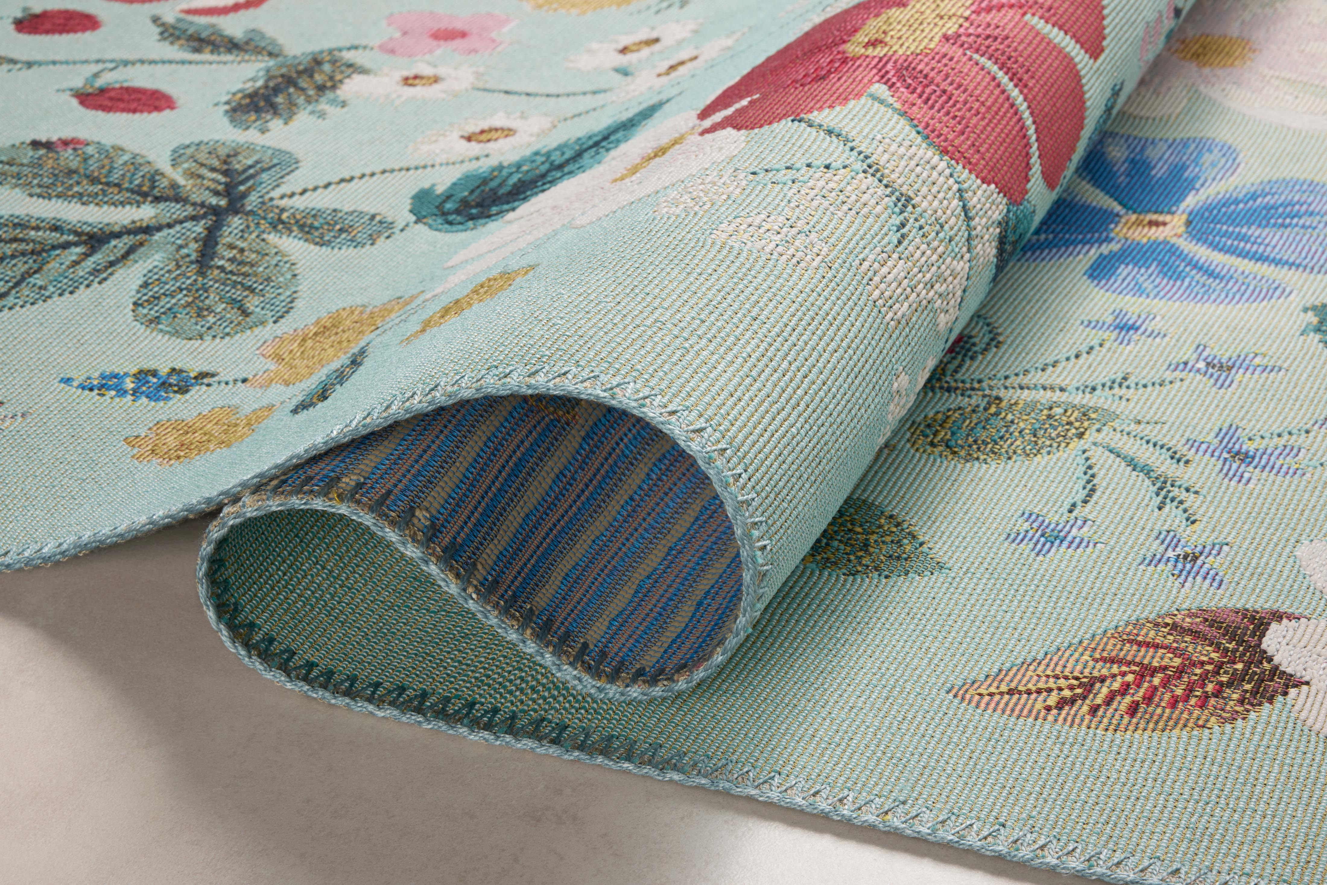 Rifle Paper Co. x Loloi Perennial Strawberry Fields Mint Rug 5-Rugs - indoor/outdoor Loloi