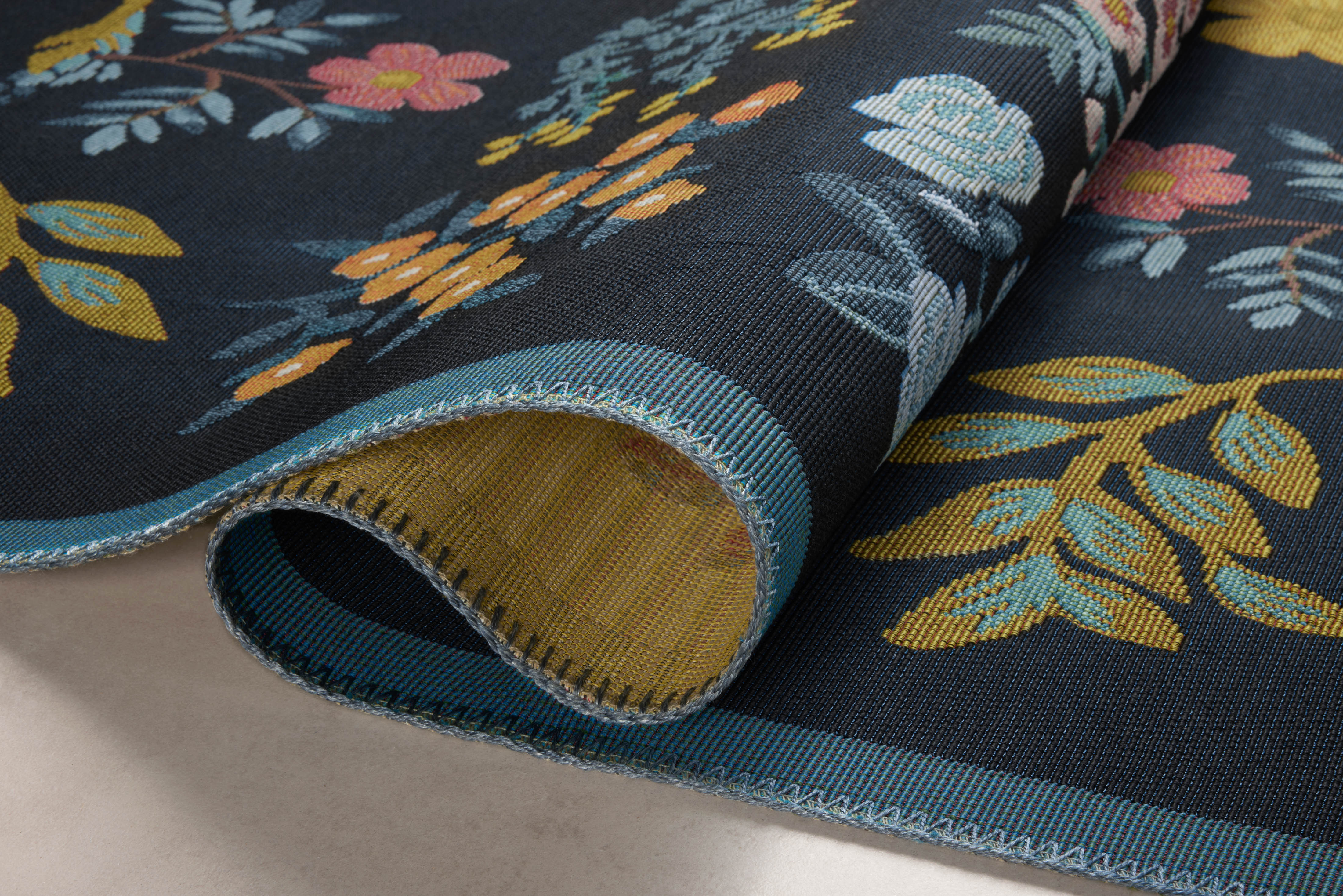 Rifle Paper Co. x Loloi Perennial Wildflower Black Rug 5-Rugs - indoor/outdoor Loloi