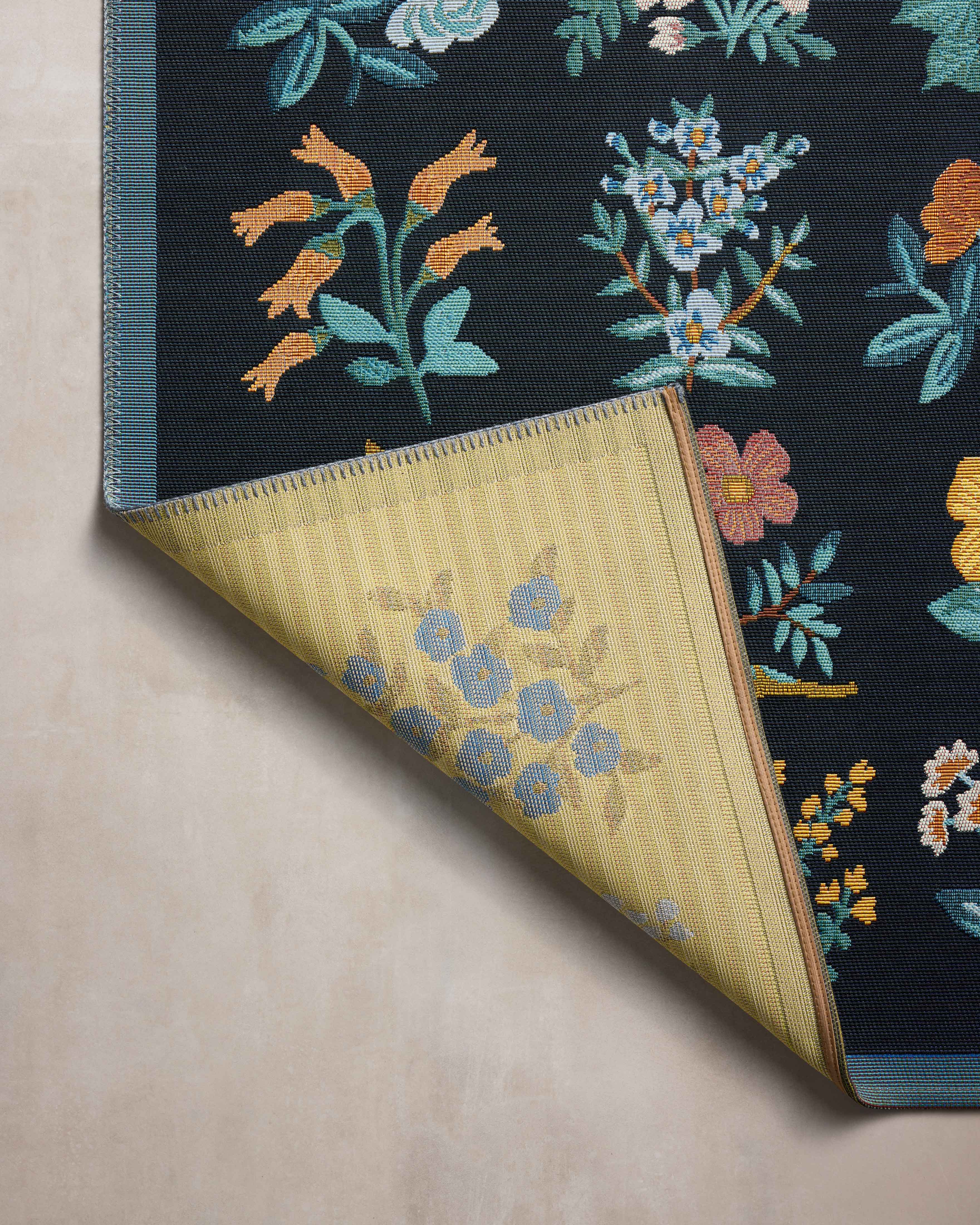 Rifle Paper Co. x Loloi Perennial Wildflower Black Rug 5-Rugs - indoor/outdoor Loloi