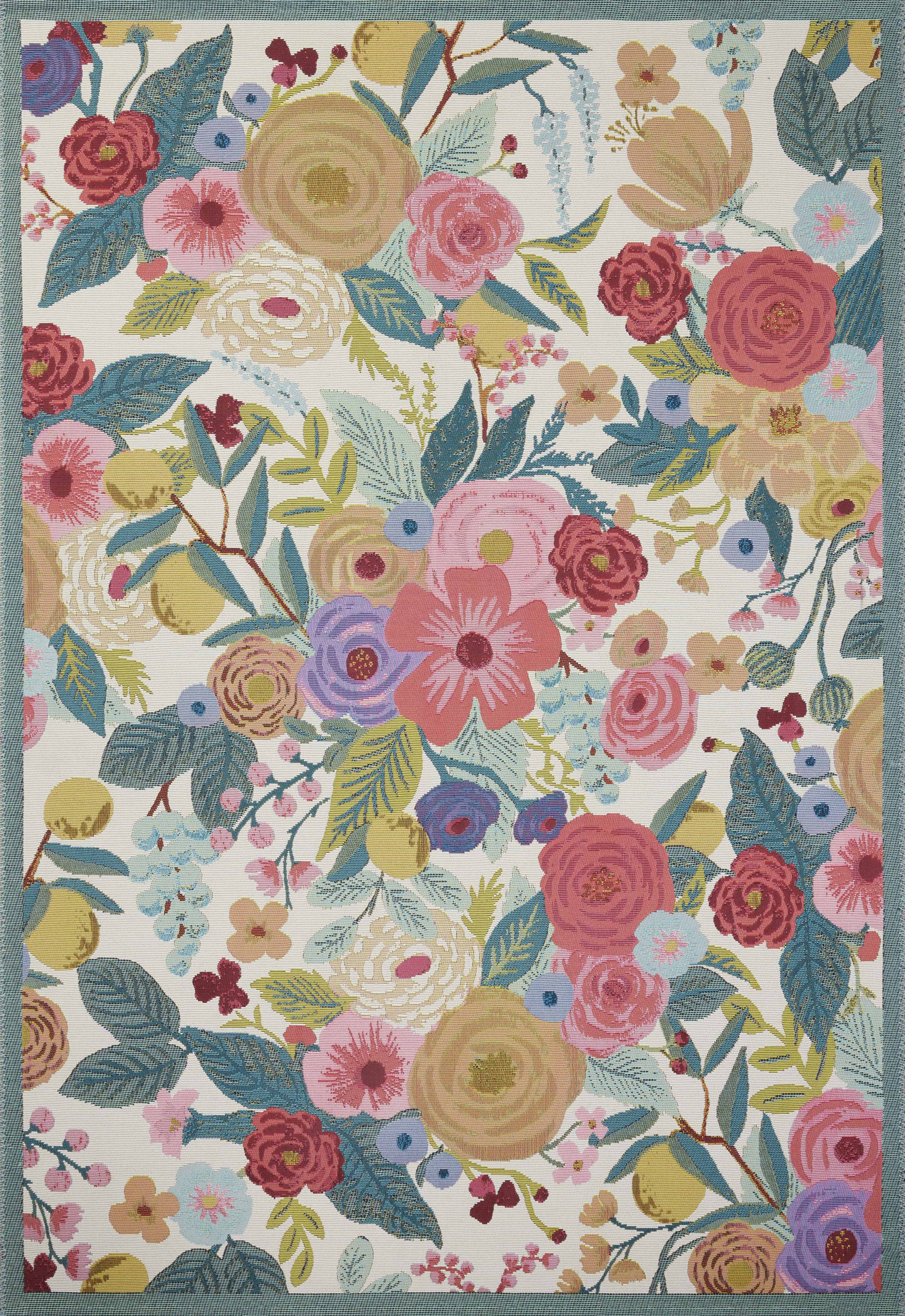 Rifle Paper Co. x Loloi Perennial Garden Party Rose / Multi Rug 5-Rugs - indoor/outdoor Loloi
