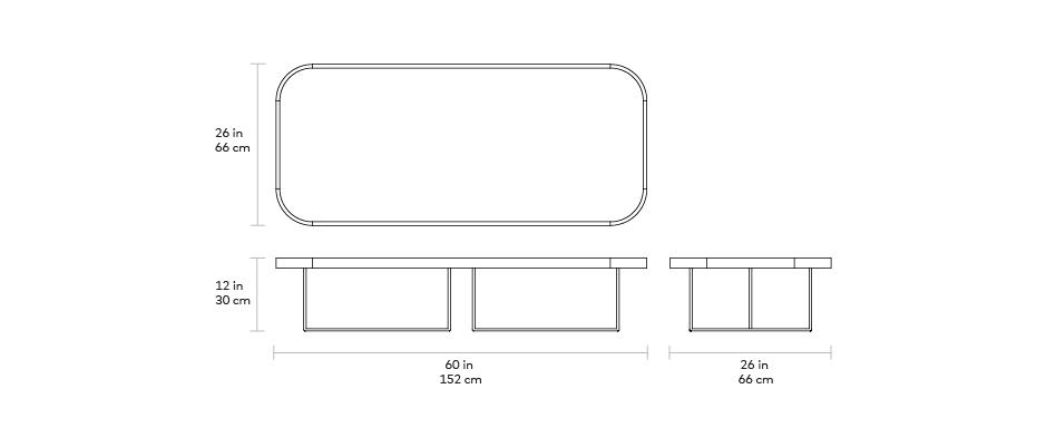Gus* Modern Porter Coffee Table - Rectangle - Rug & Weave