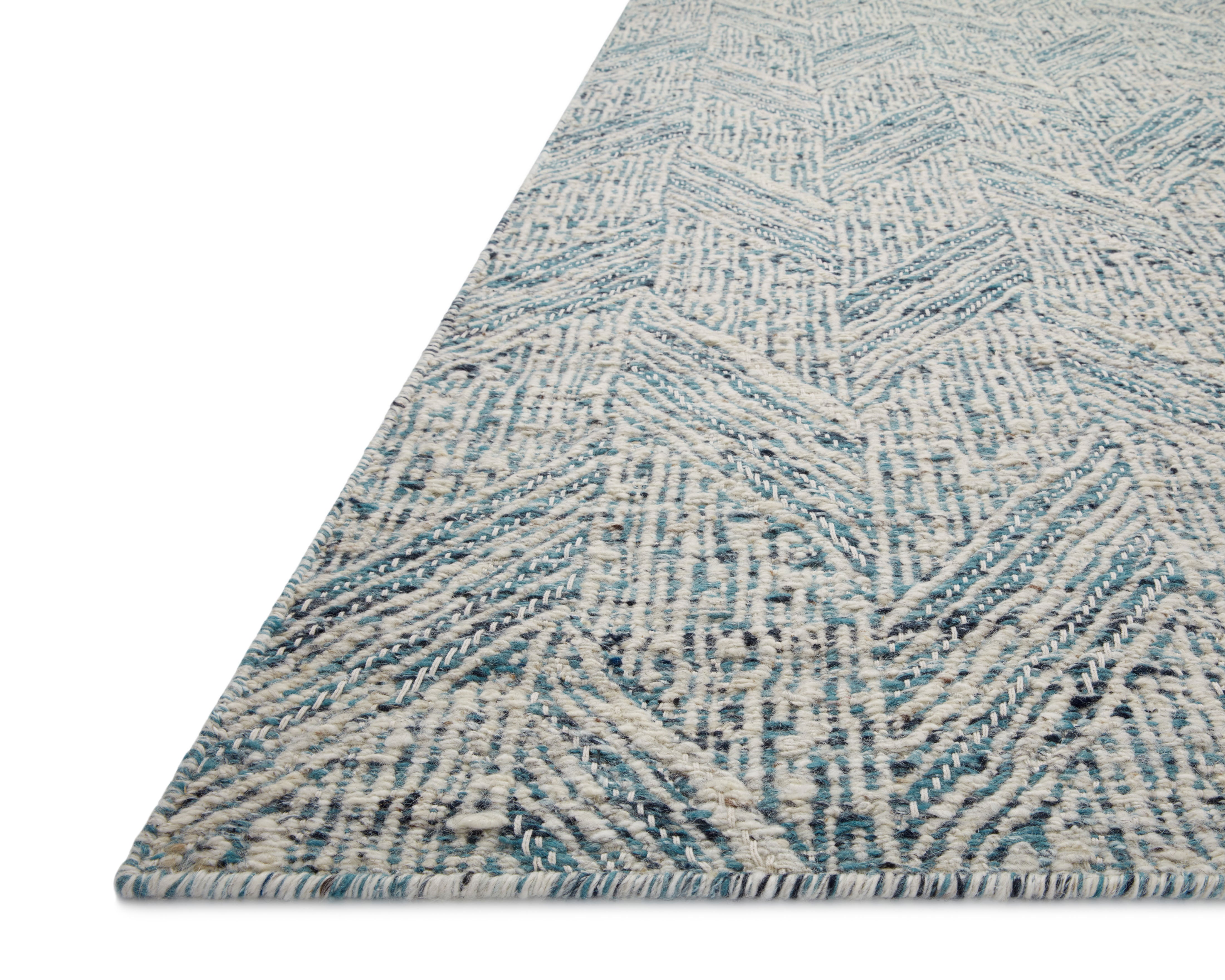 Loloi Raven Blue / Ivory Rug 0-RUGS - wool Loloi