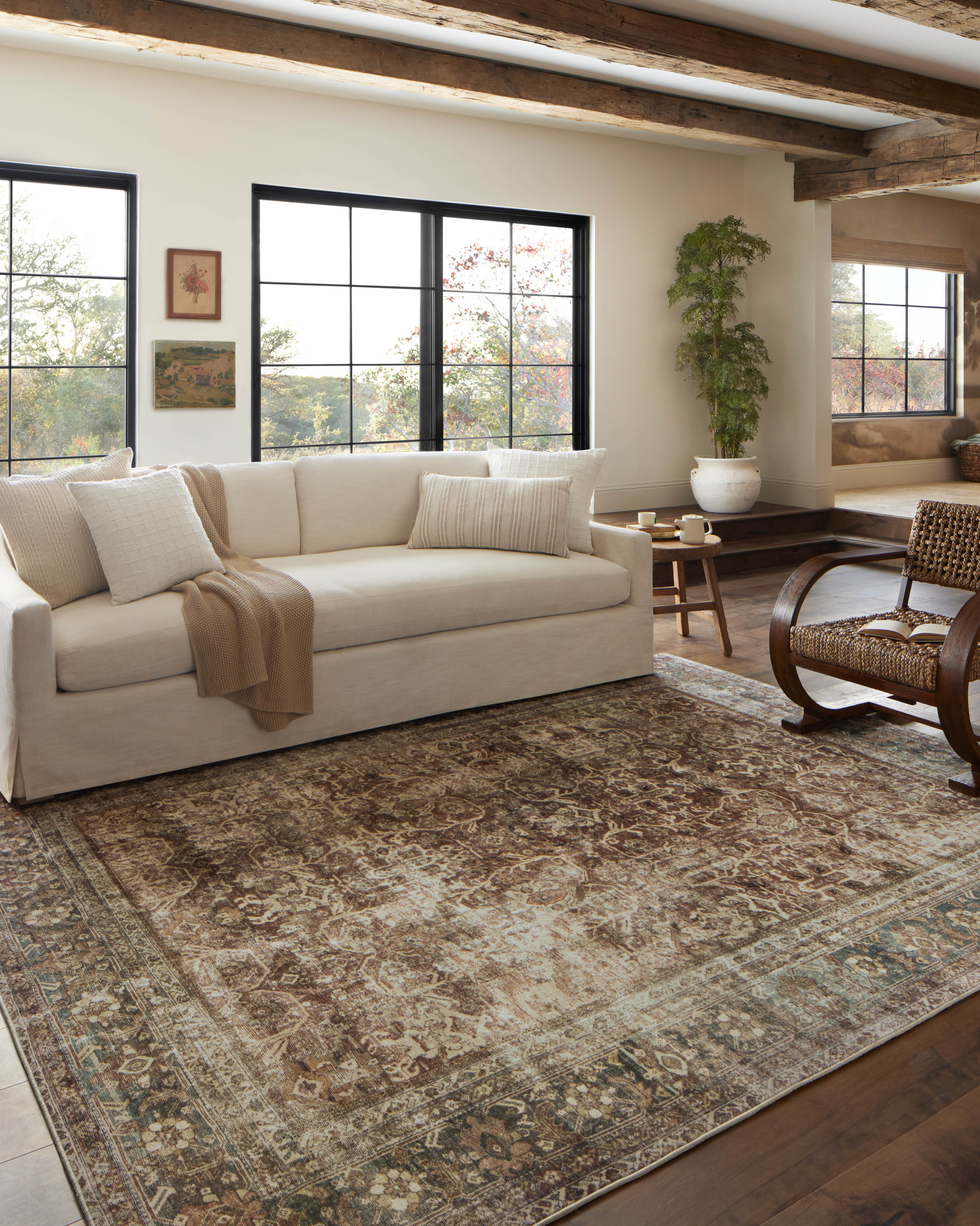 Magnolia Home by Joanna Gaines x Loloi Sinclair Rust / Lagoon Rug 0-RUGS-patterned Loloi