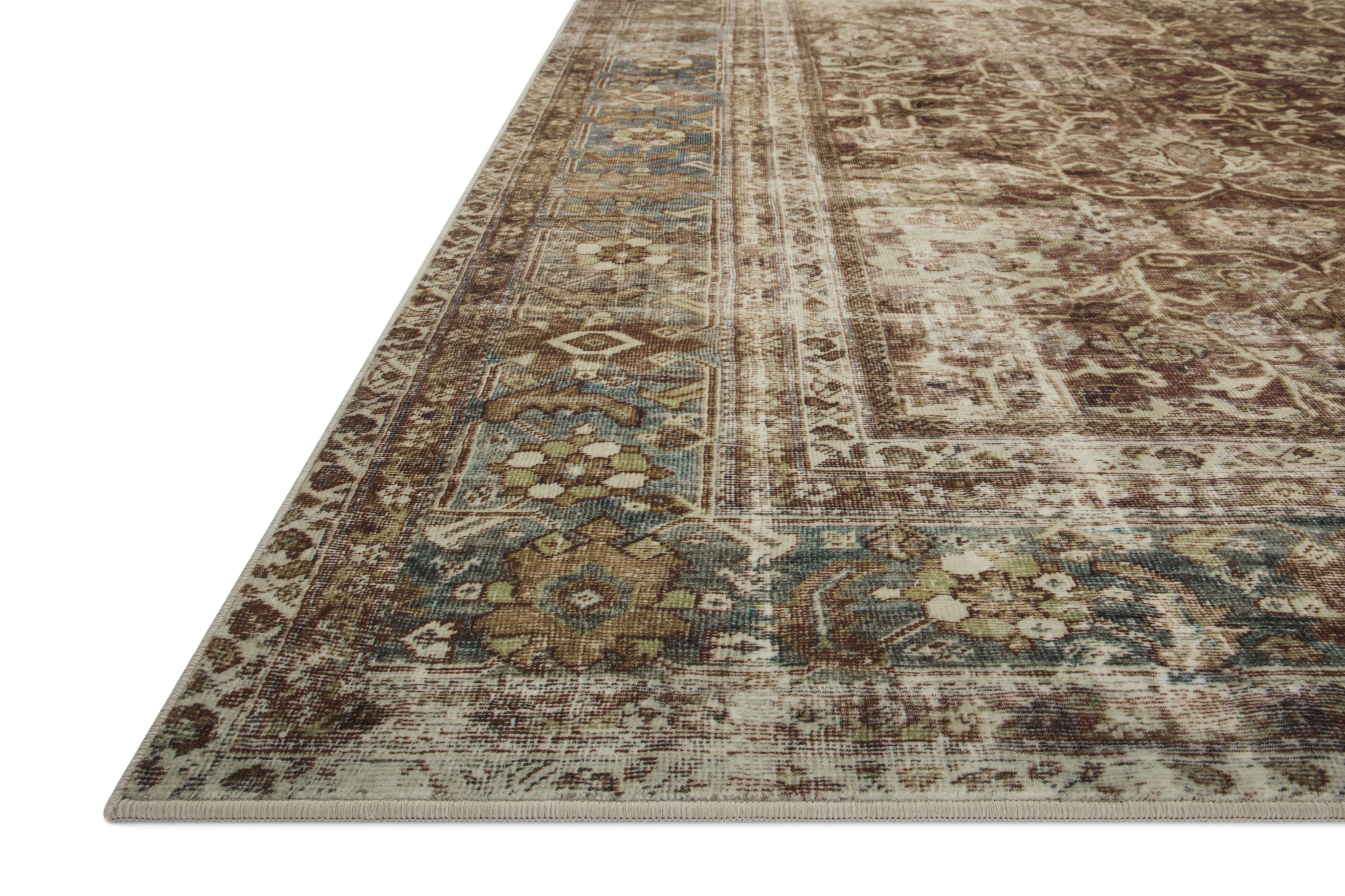 Magnolia Home by Joanna Gaines x Loloi Sinclair Rust / Lagoon Rug 0-RUGS-patterned Loloi