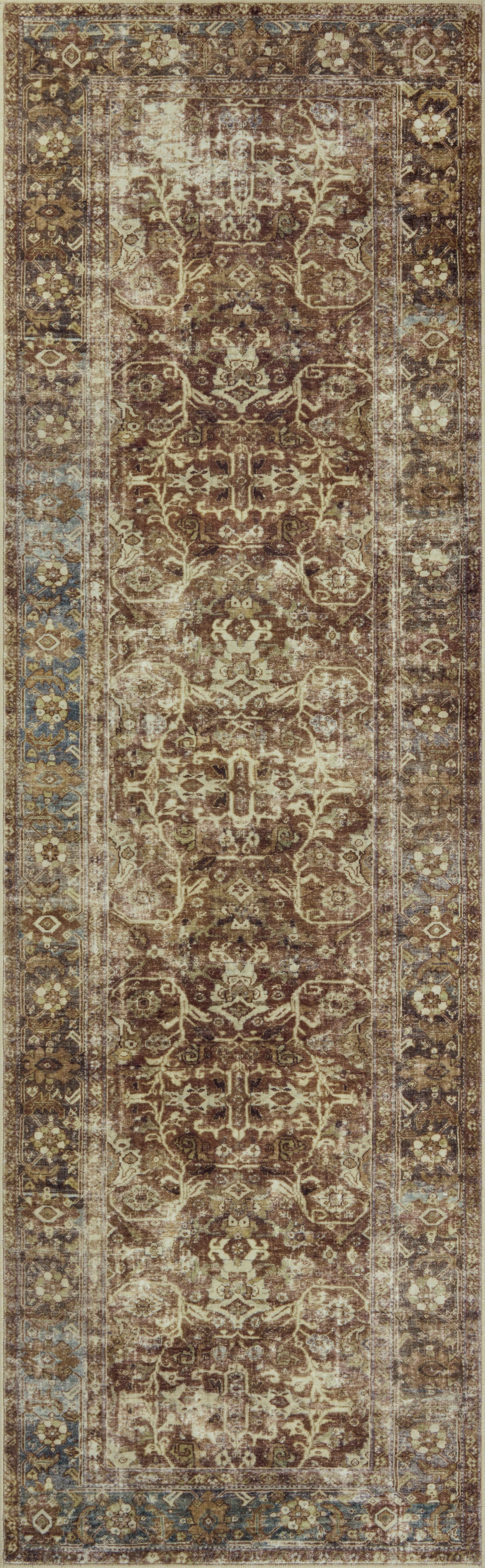 Magnolia Home by Joanna Gaines x Loloi Sinclair Rust / Lagoon Rug 0-RUGS-patterned Loloi