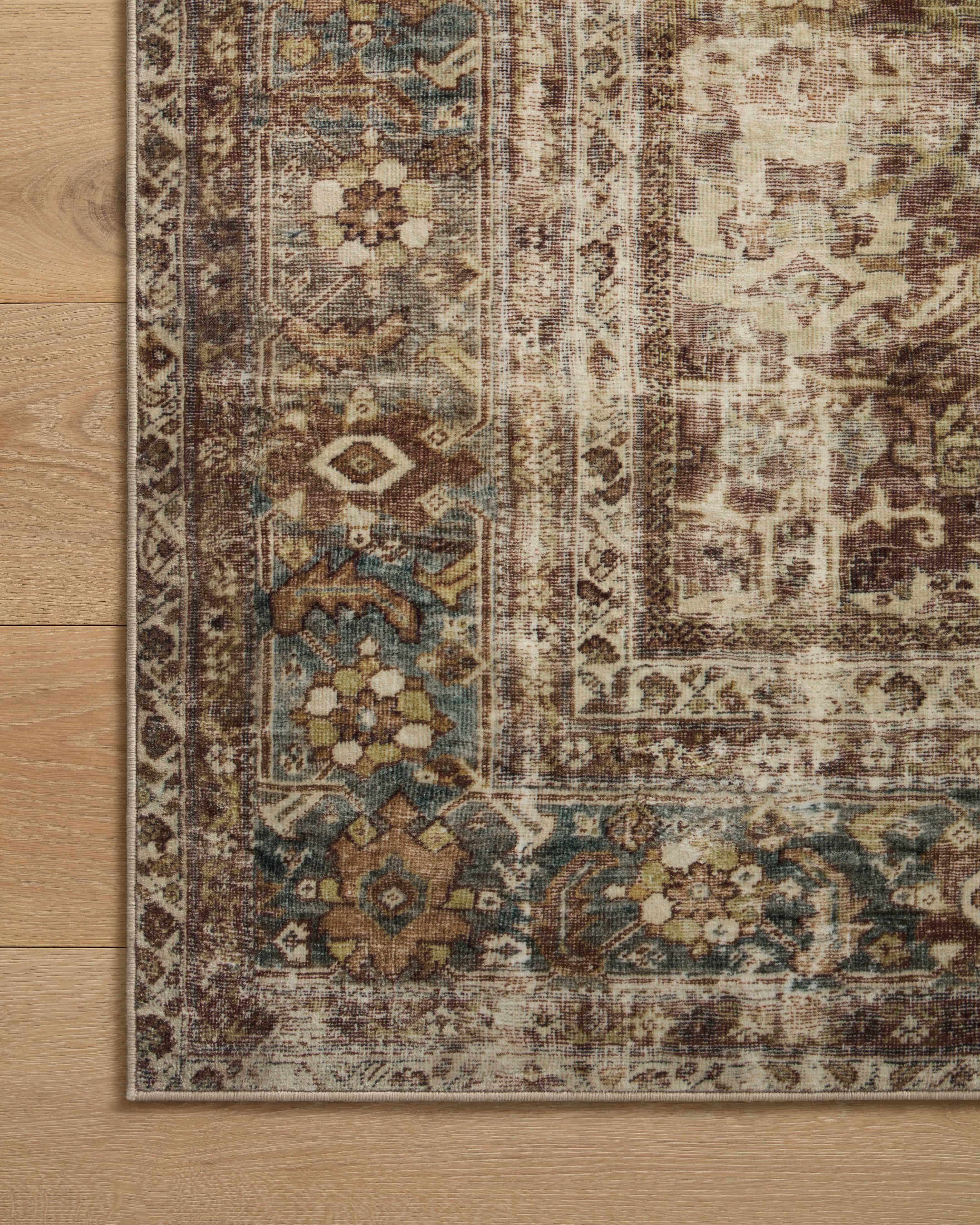 Magnolia Home by Joanna Gaines x Loloi Sinclair Rust / Lagoon Rug 0-RUGS-patterned Loloi