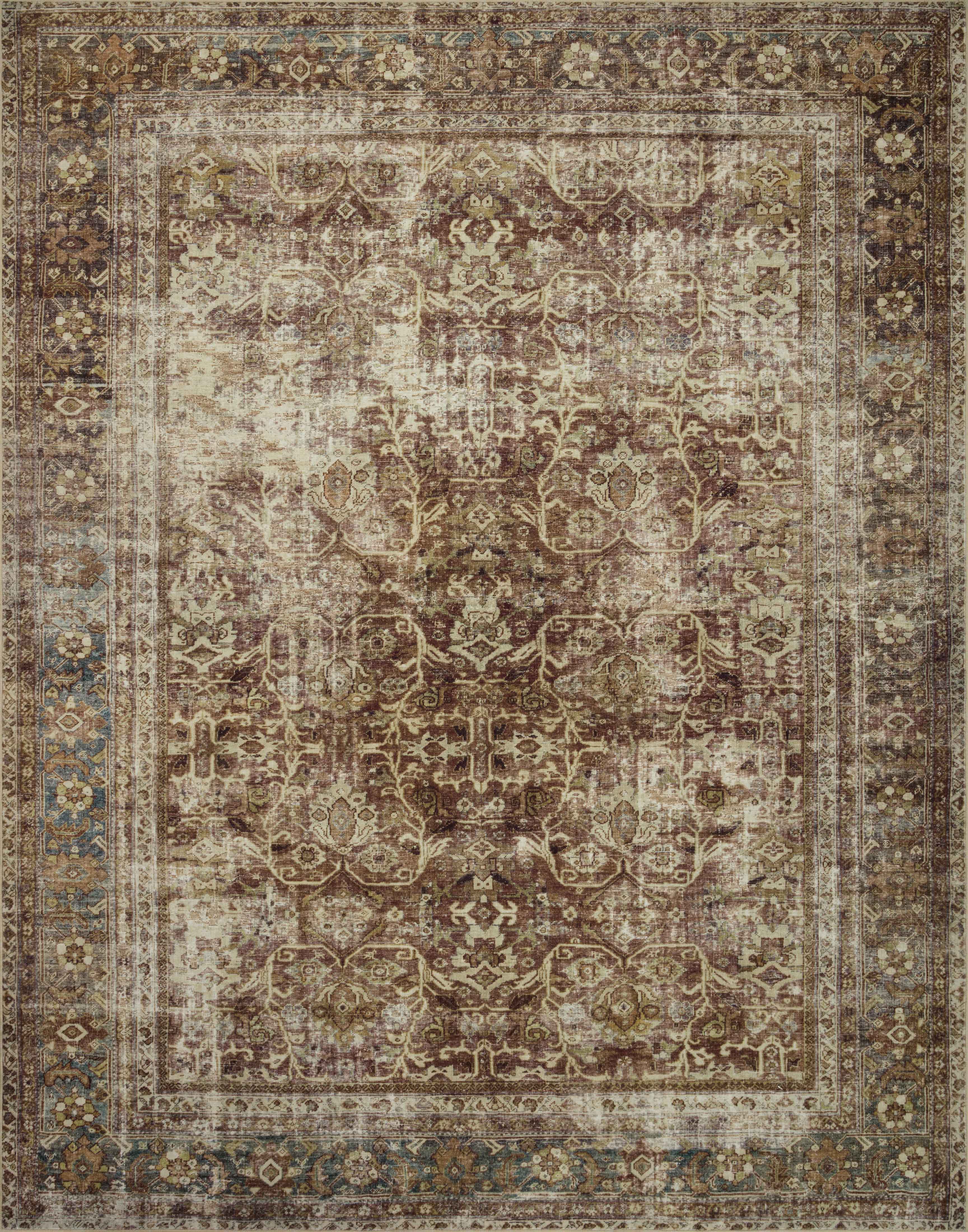Magnolia Home by Joanna Gaines x Loloi Sinclair Rust / Lagoon Rug 0-RUGS-patterned Loloi