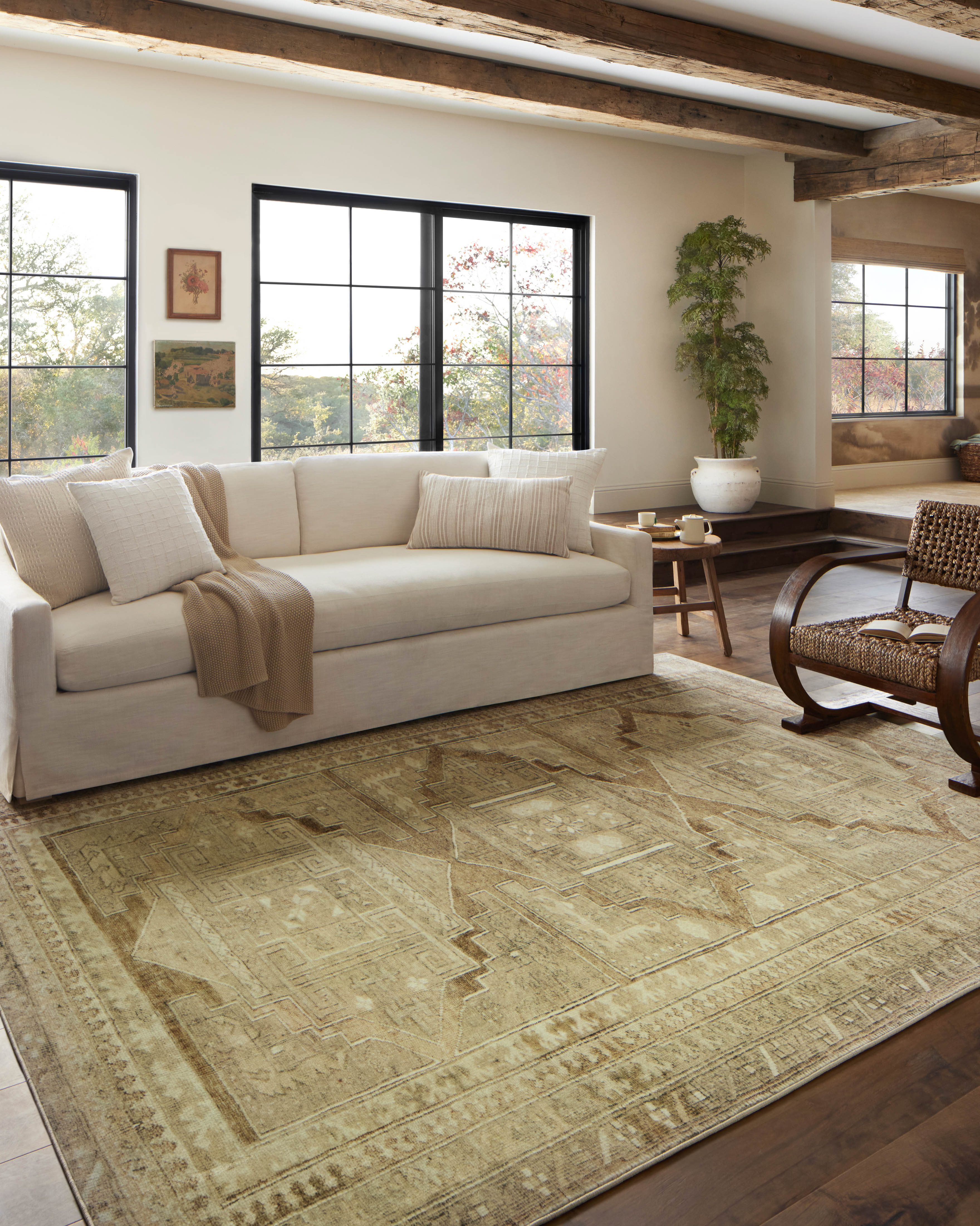 OVERSTOCK - Loloi Sinclair Khaki / Tobacco Rug - 7'6" x 9'6" IN STORE - Sale Rugs Loloi