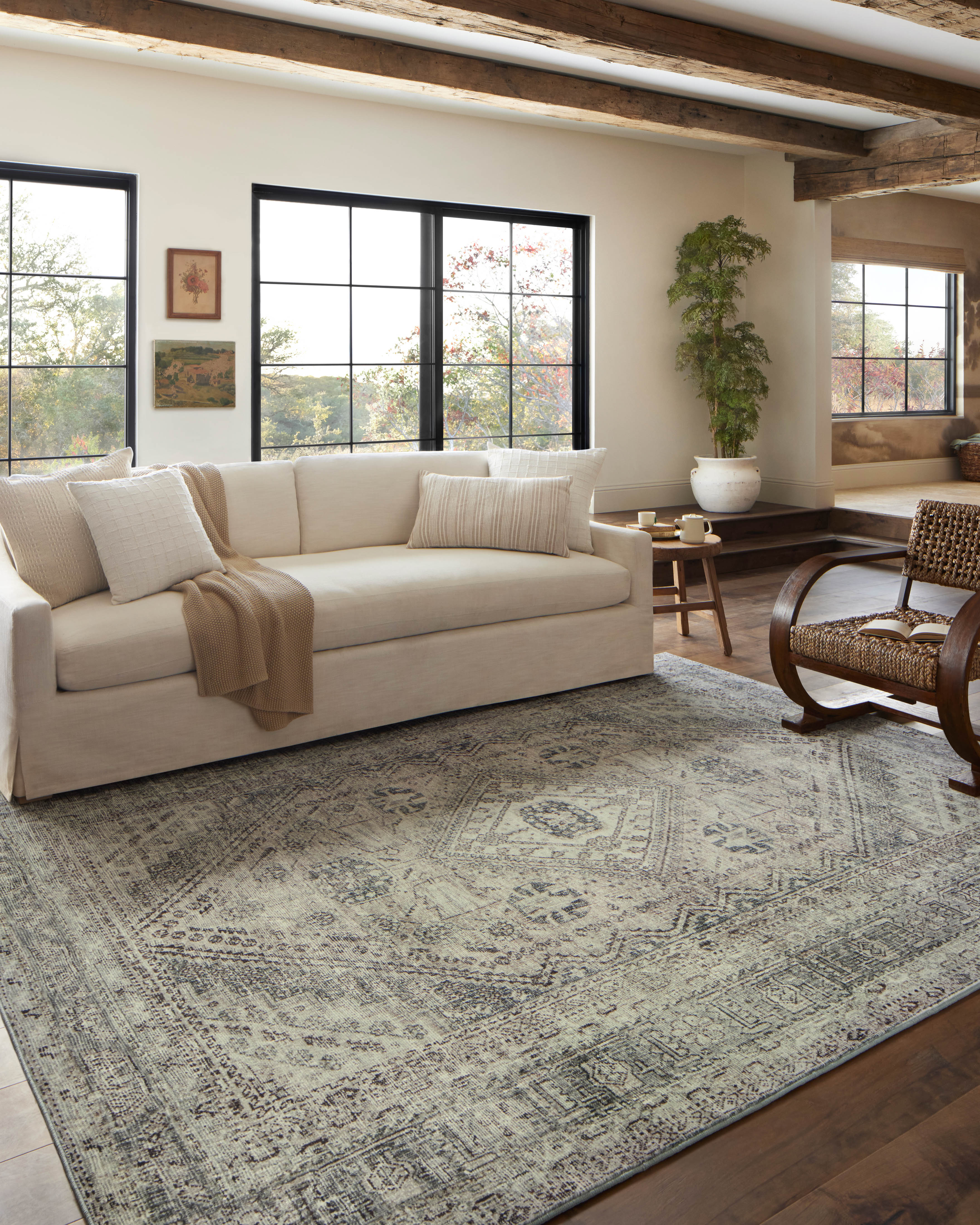 Magnolia Home by Joanna Gaines x Loloi Sinclair Natural / Sage Rug 0-RUGS-patterned Loloi