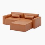 Gus* Modern Mix Modular Sectional 8 - b - FURNITURE - modular - mix Gus 3 Piece Sectional Vegan Appleskin Leather Cognac