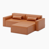Gus* Modern Mix Modular Sectional 8 - b - FURNITURE - modular - mix Gus 3 Piece Sectional Vegan Appleskin Leather Cognac