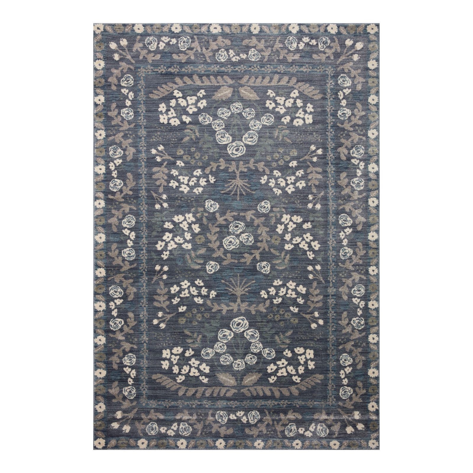 Rifle Paper Co. x Loloi Fiore Navy Grey Rug 3 - RUGS - patterned Loloi
