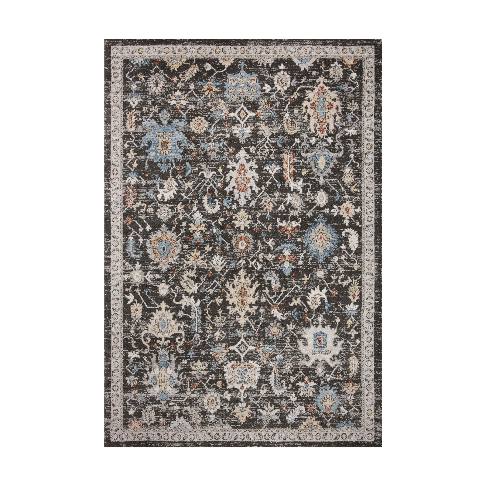 OVERSTOCK RUG - Loloi Odette Charcoal / Multi Rug - 2'7" x 16' IN STORE - Sale Rugs Loloi