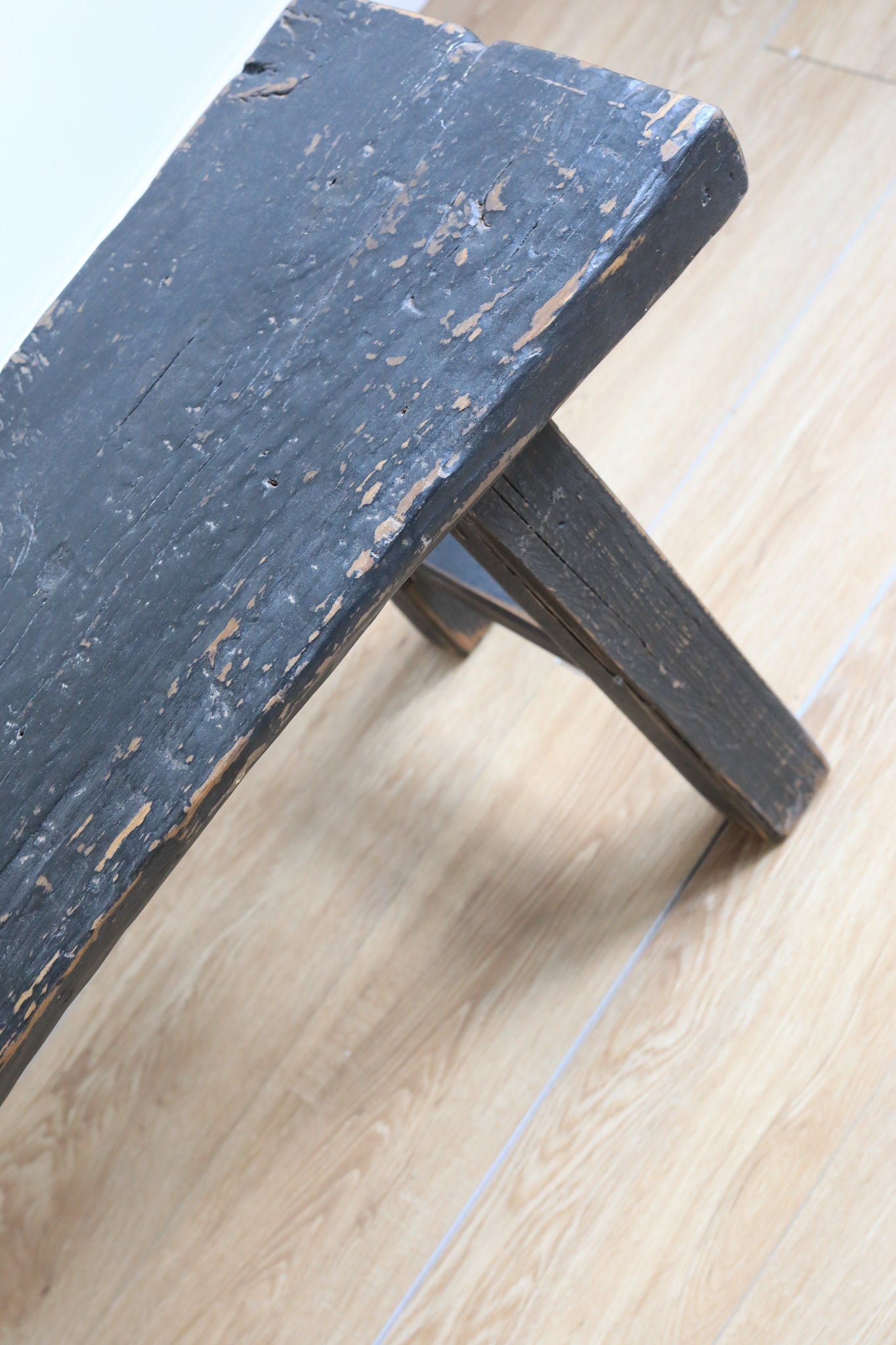 Alic Vintage Elm Wood Bench - Black 0-VINTAGE-bench Hauer Market