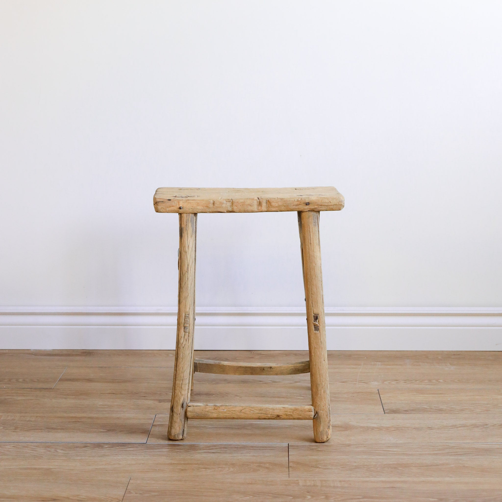 Mabel Vintage Elm Wood Accent Table/Stool - Natural 5-VINTAGE-end table Hauer Market