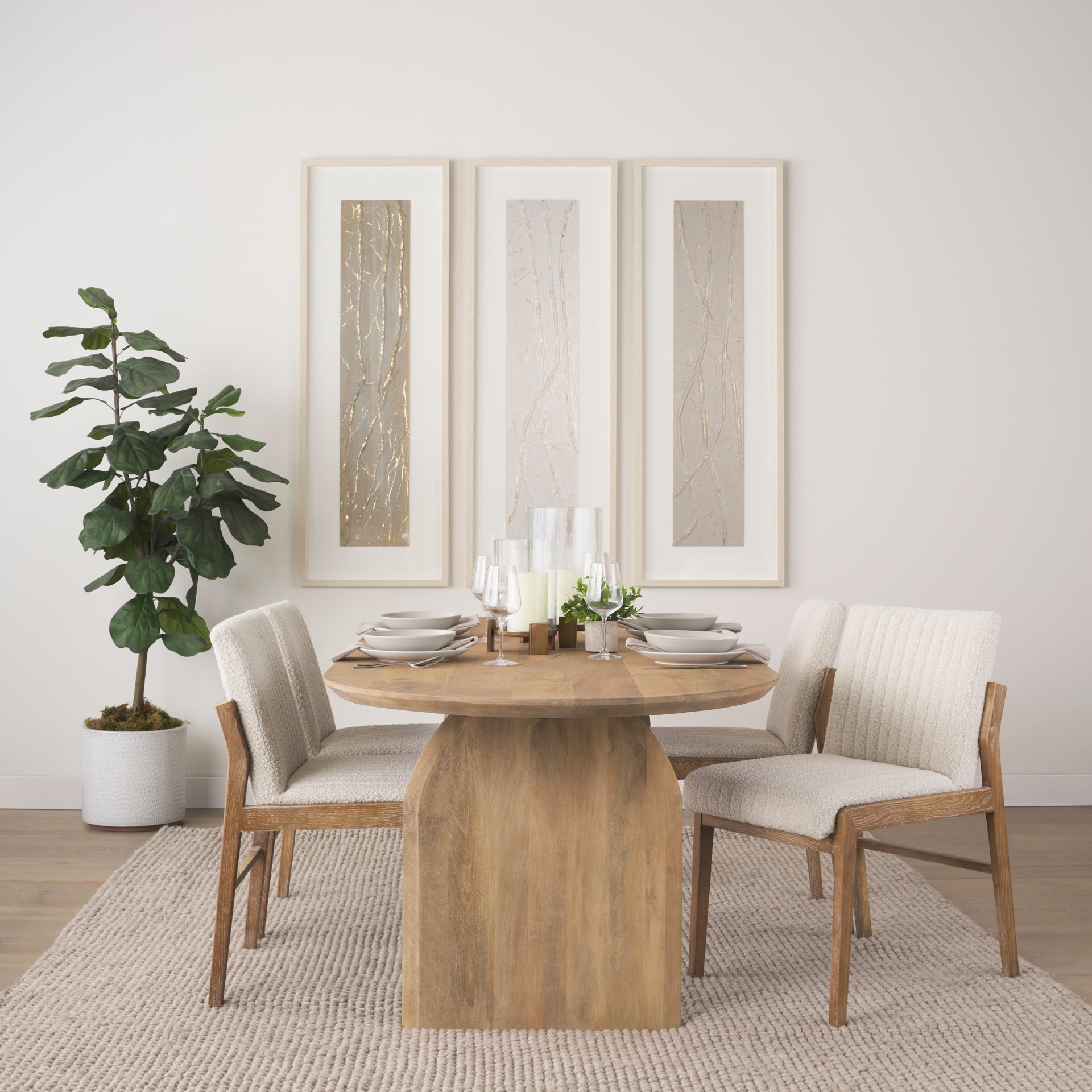 Ireland Dining Table 9 - a - FURNITURE - Dining Table - round Mercana