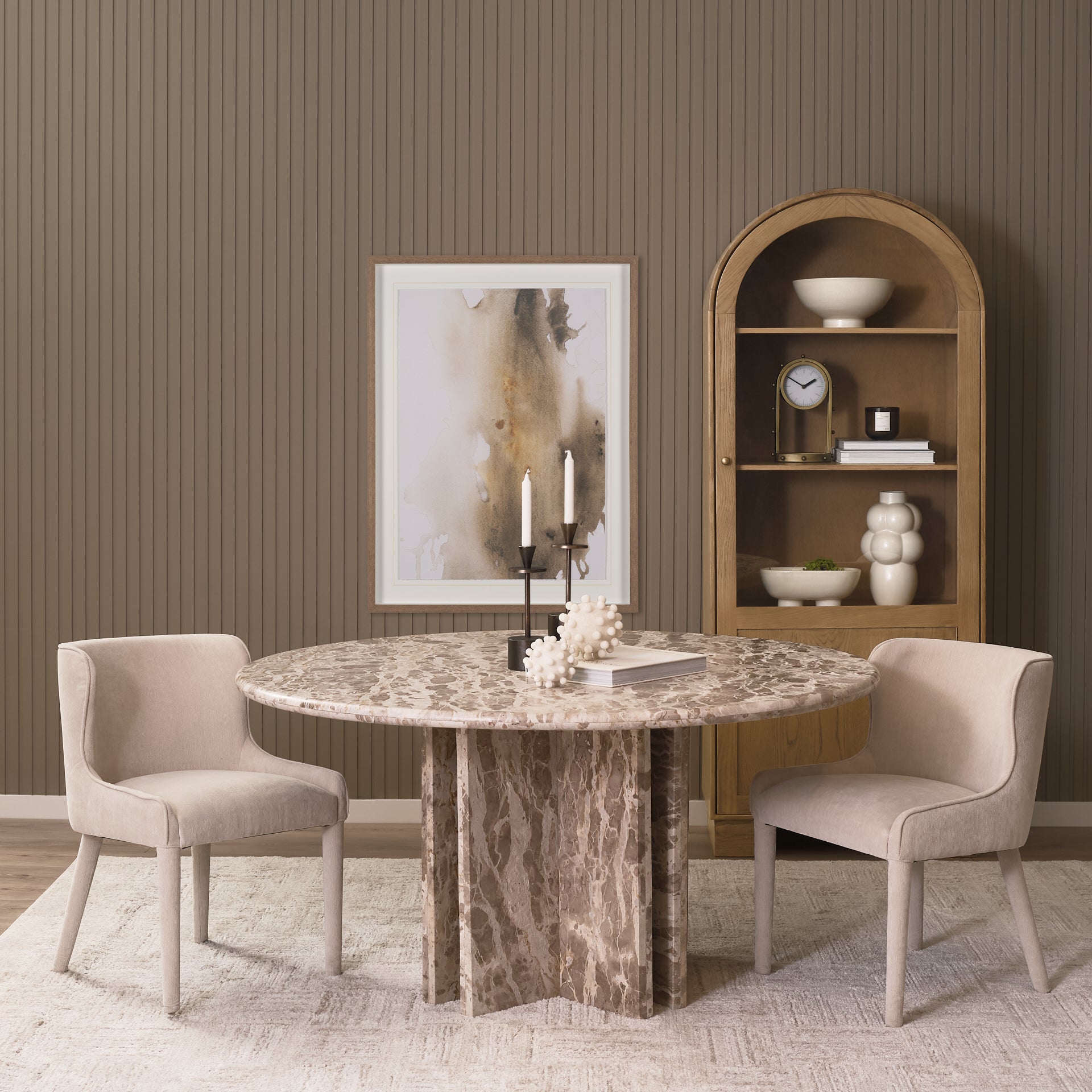 Riva Marble Round Dining Table Dining Tables Mercana