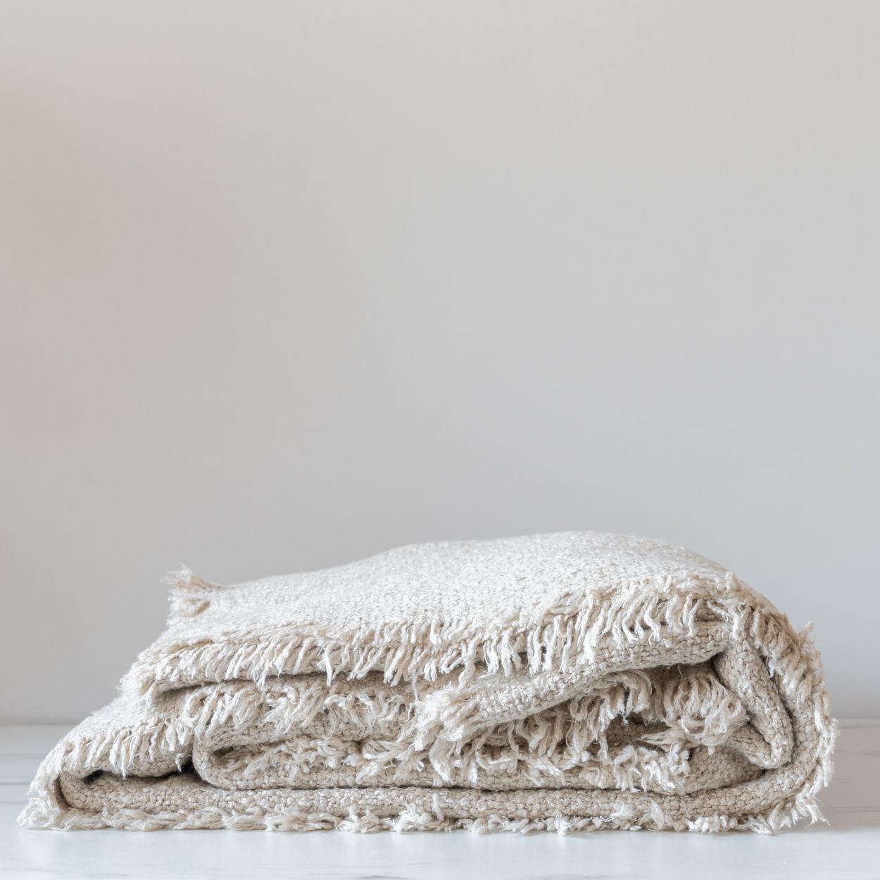 Boucle Bed Blanket with Fringe - Rug & Weave