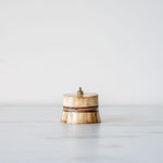 Antiqued Round Wood & Bone Trinket Box - Rug & Weave